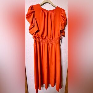 Puff Sleeve * A-Line Midi Dress * London Times (Size 10)